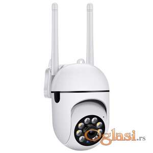 A7 Sigurnosna bezicna WiFi kamera HD 1080P   CCTV Kamera sa Night Vision / nocnom vizijom snima u potpunom mraku. Ima mikrofon ,zvucnik za interfon funkciju ,slot za memorijsku karticu ,moze da se poveze na internet a moze i da radi i bez interneta dovoljno je da ukljucite hot spot na vasem telefonu. Pokretna je u svim pravcima. Pored kamere dobijate USB kabl,tiplove i srafove